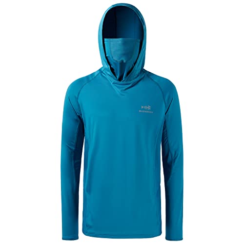 UPF 50+ Long Sleeve Fishing Shirt with Mask UV Neck Gaiter Hoodie Z515