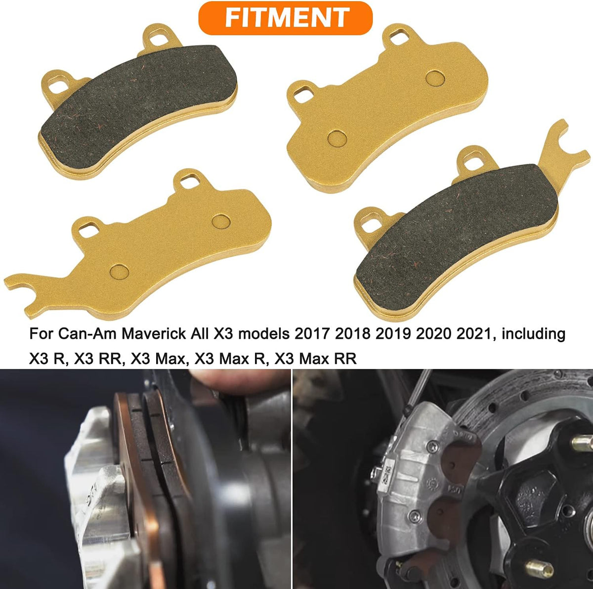 Brake Pads Front & Rear Replacement Severe Duty Metal 4 Set F730