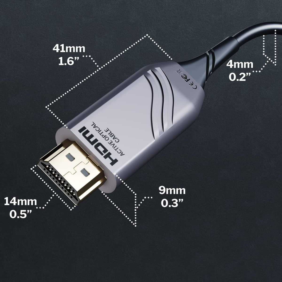 25ft 8K HDMI 2.1 Optical Ultra High Speed HDMI Cable, Gray/Black, Pack of 2 W367