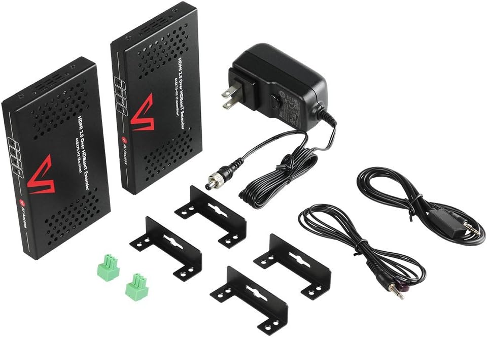 HDMI 2.0 HDBaseT HDMI Extender Over Single Cat5e/6a/Cat7 Ethernet 4K@60Hz 130ft, 1080P@120Hz 230ft, PoE IR RS232 HDCP2.2, HDR, CEC, EDID A2708