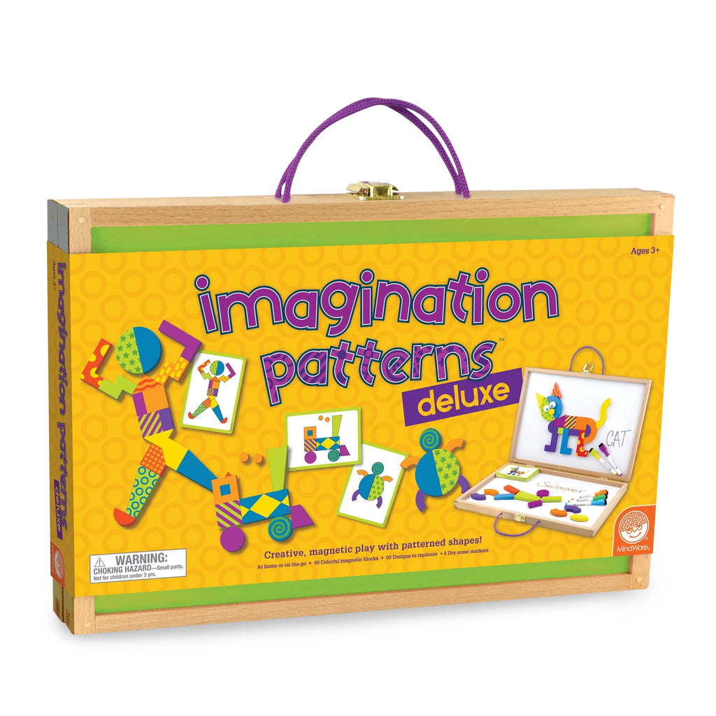 Magnetic Wooden Blocks with Patterned Shapes Puzzle Cards B562851