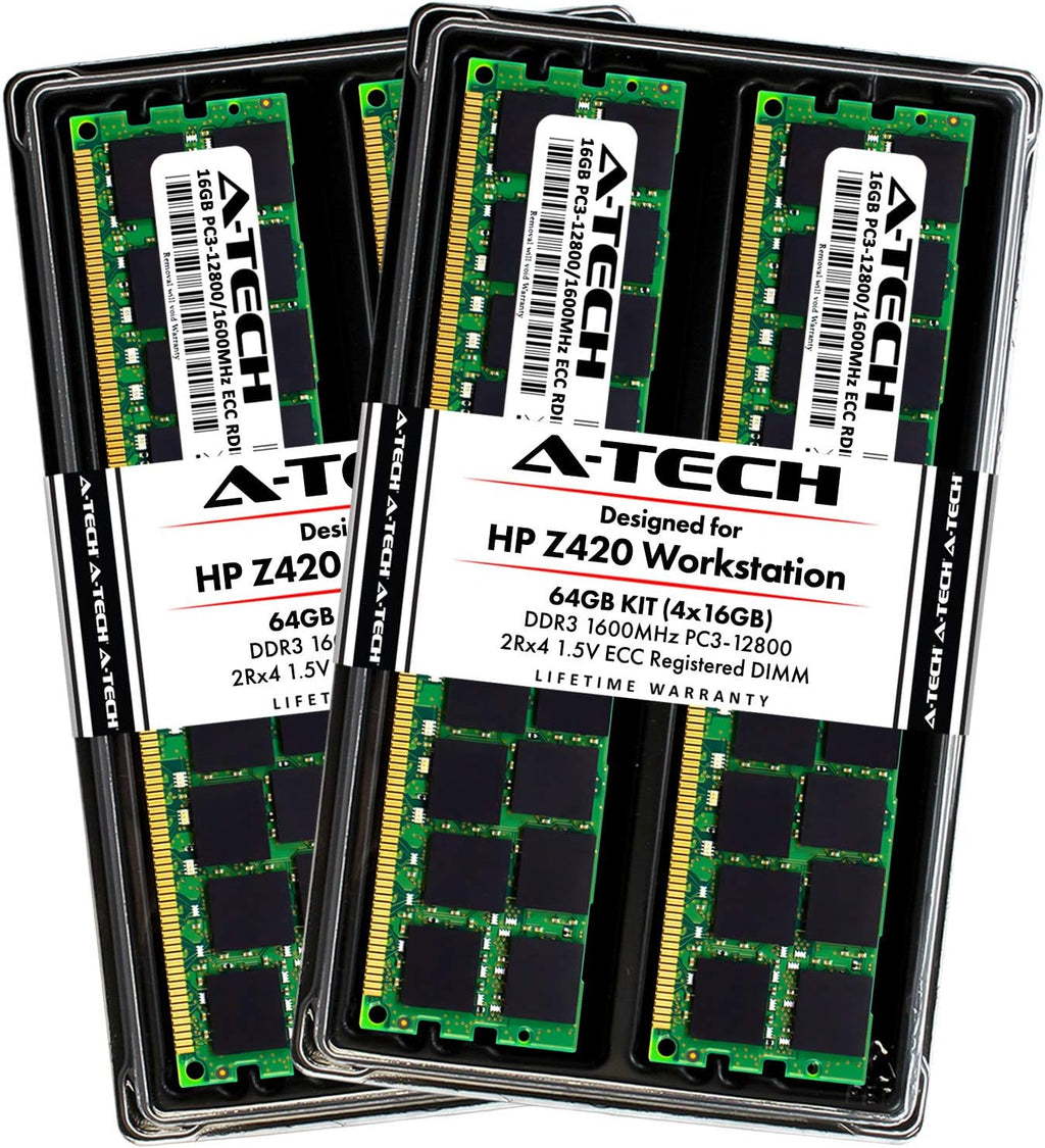 64GB ECC Registered DDR3 1600MHz 240-Pin DIMM RAM Kit (4 x 16GB) R8847