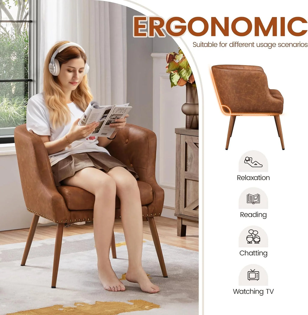 PU Leather Retro Armchair L420841