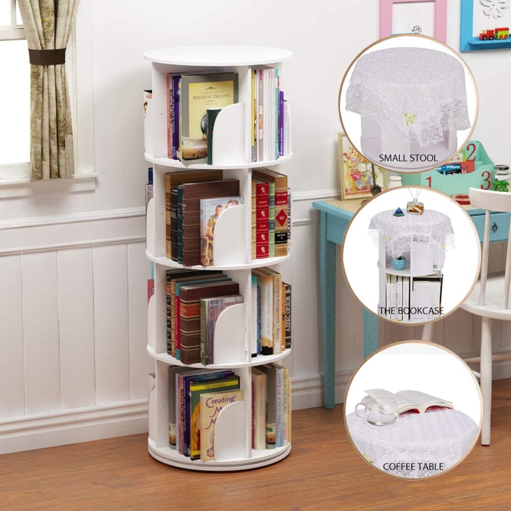Rotating 360 Display Floor Standing Bookshelf Storage Rack V75037