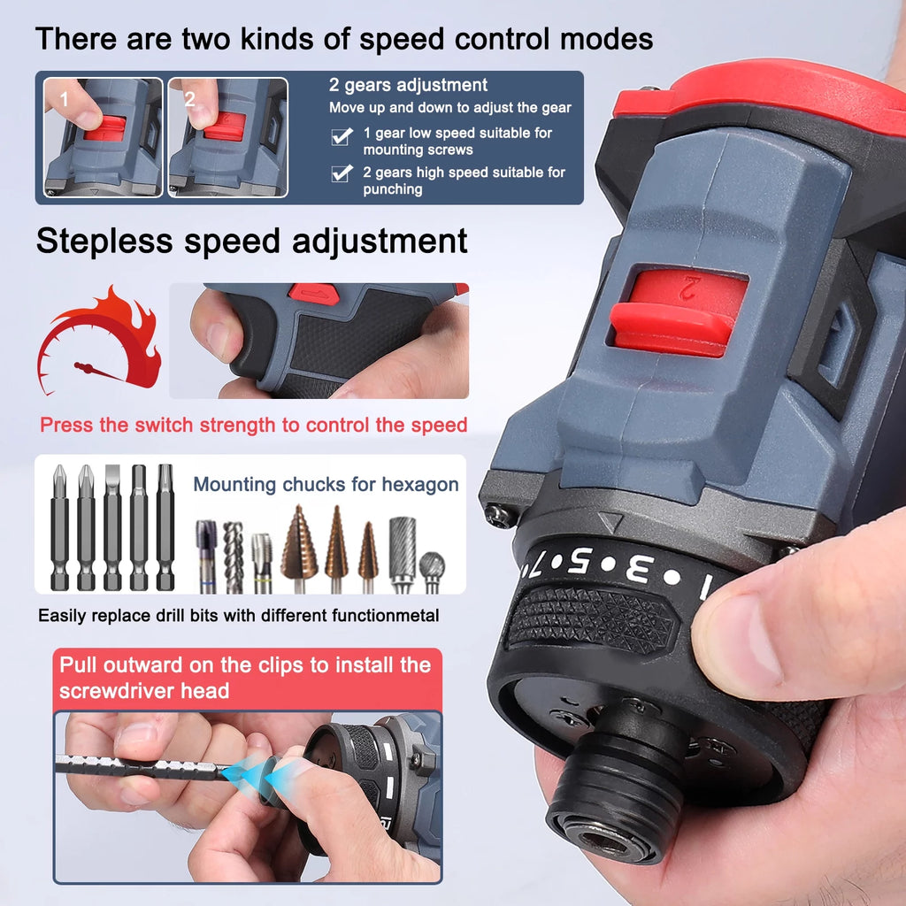 16.8V Brushless Motor Electric Screwdriver 45Nm Torque T4681
