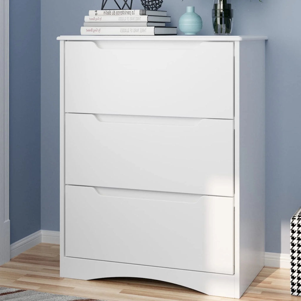 White 3 Drawer Wood Dresser Y808761