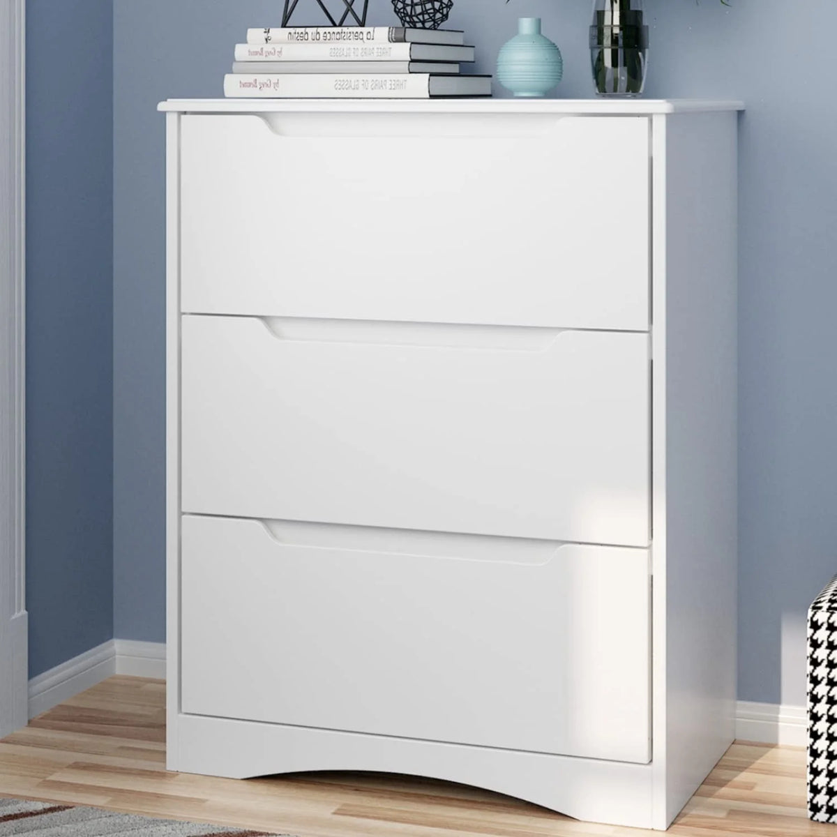 White 3 Drawer Wood Dresser Y808761
