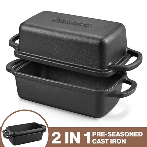 2 in 1 Cast Iron Bread Pan with Lid, Set of 2 F92331