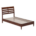 Twin Wood Low Profile Platform Bed in Walnut M711