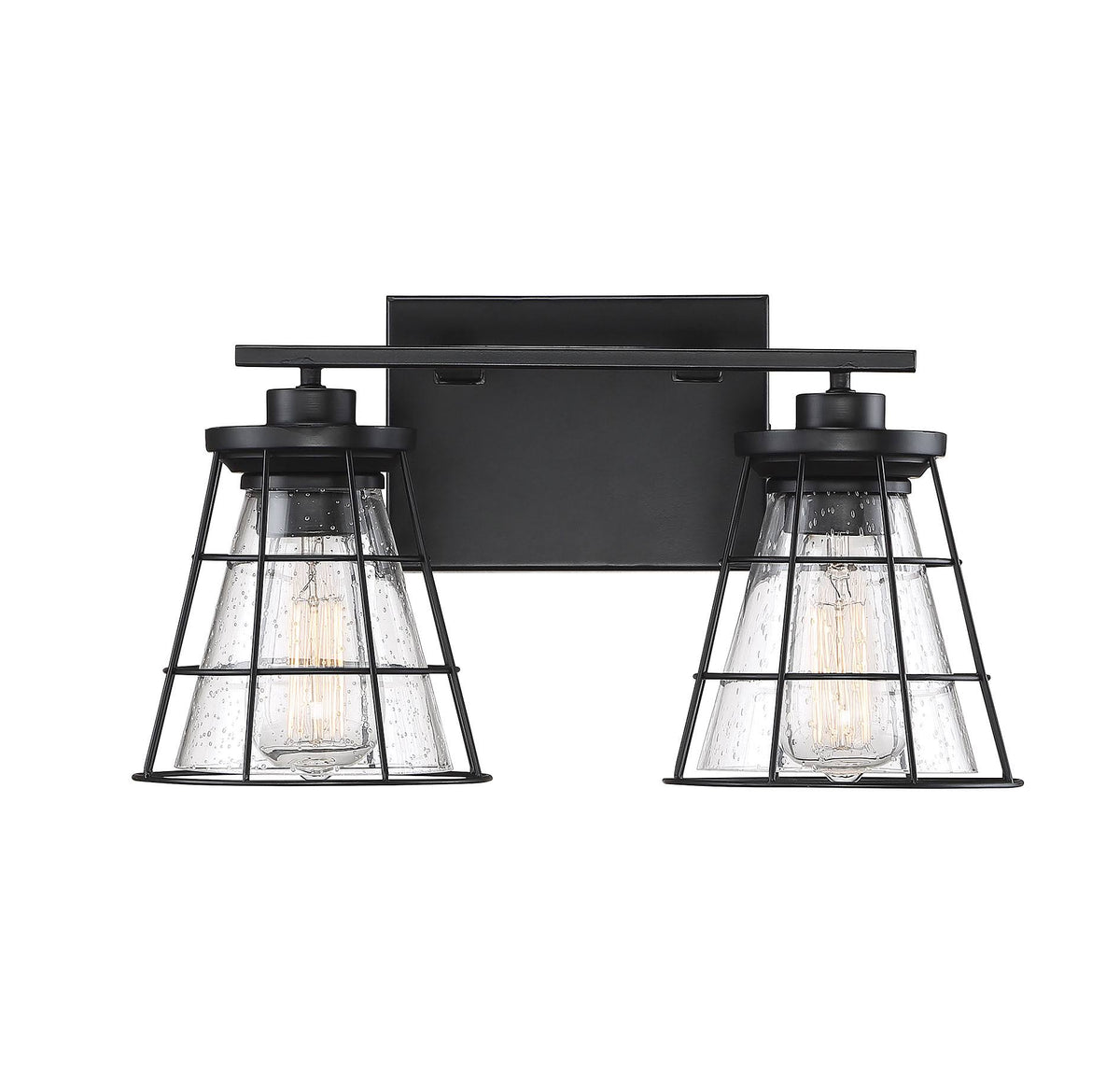 2 Light Black Bath Bar W6823