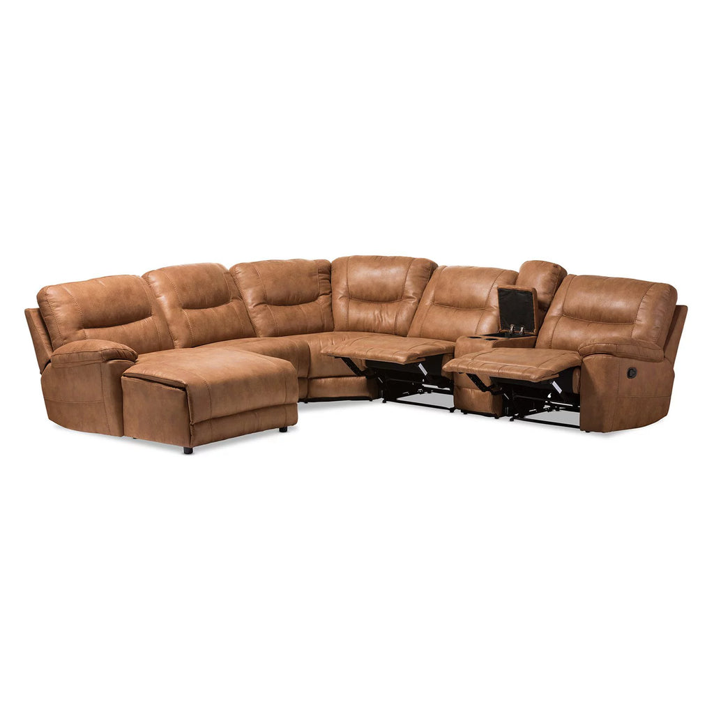 Light Brown 6 Piece Reclining Sectional L79255