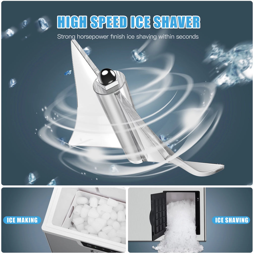 2-in-1 Portable Countertop Ice Maker & Shaver Machine A1129