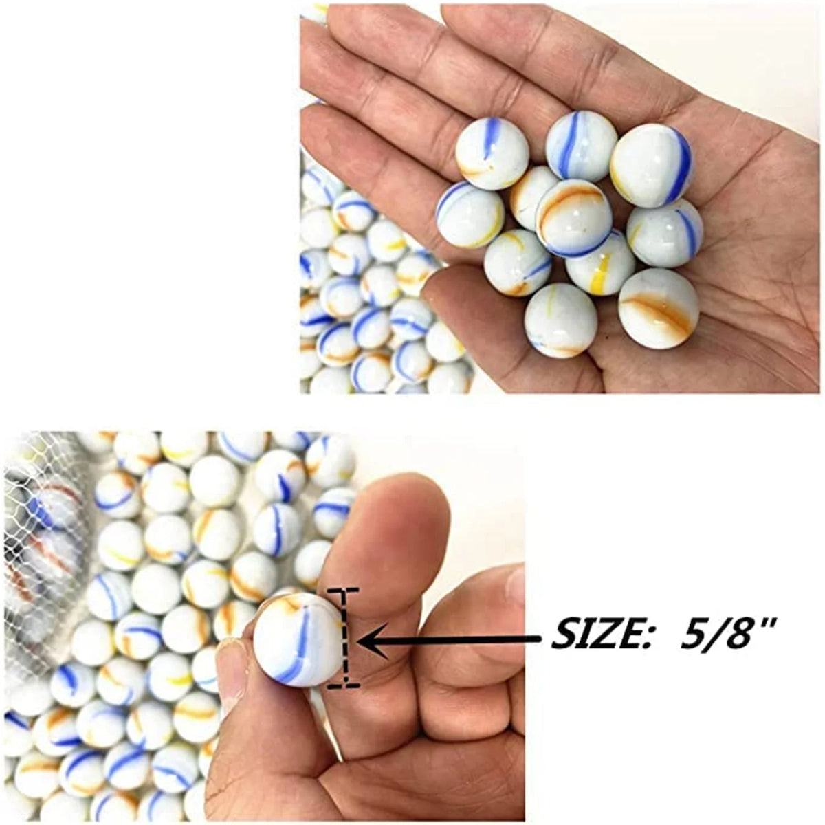 2500 Count 5/8" Glass Marble Bulk Lot (25 Bags) Y9283