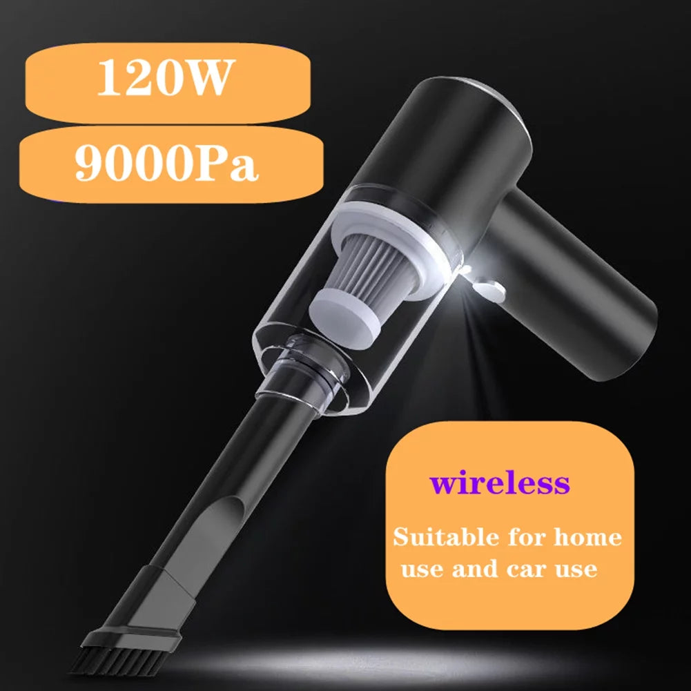 Portable Wet and Dry Car Vacuum Cleaner 120W 9000Pa Black M86690