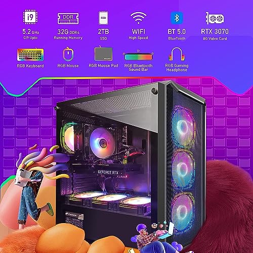 Gaming Desktop PC, Radeon RX 560, Intel core i5 up to 3.6GHz, 16G Memory, 512G SSD H187175