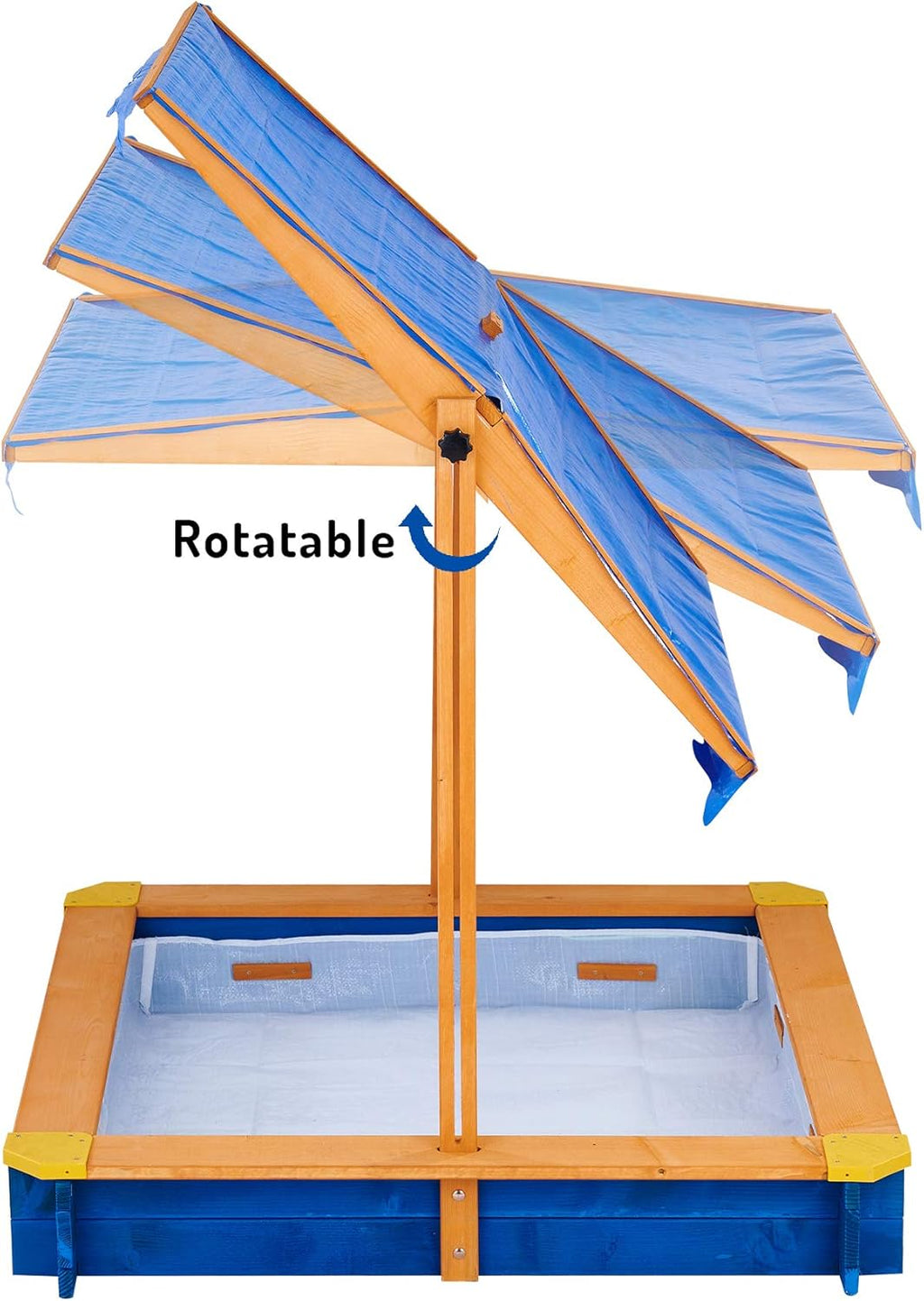 Wooden Outdoor Kids Sandbox with Canopy L408304