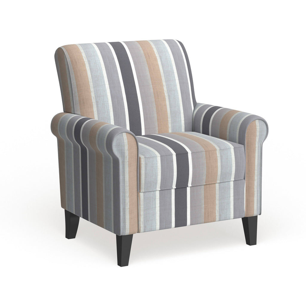 Rolled Arm Chair Striped Pattern Z99711