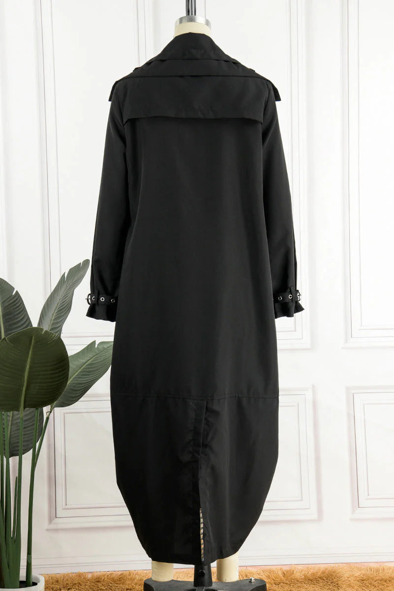 Solid Patchwork Turndown Collar Outerwear I361