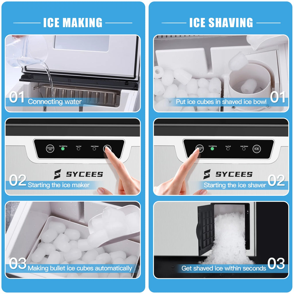 2-in-1 Portable Countertop Ice Maker & Shaver Machine A1129
