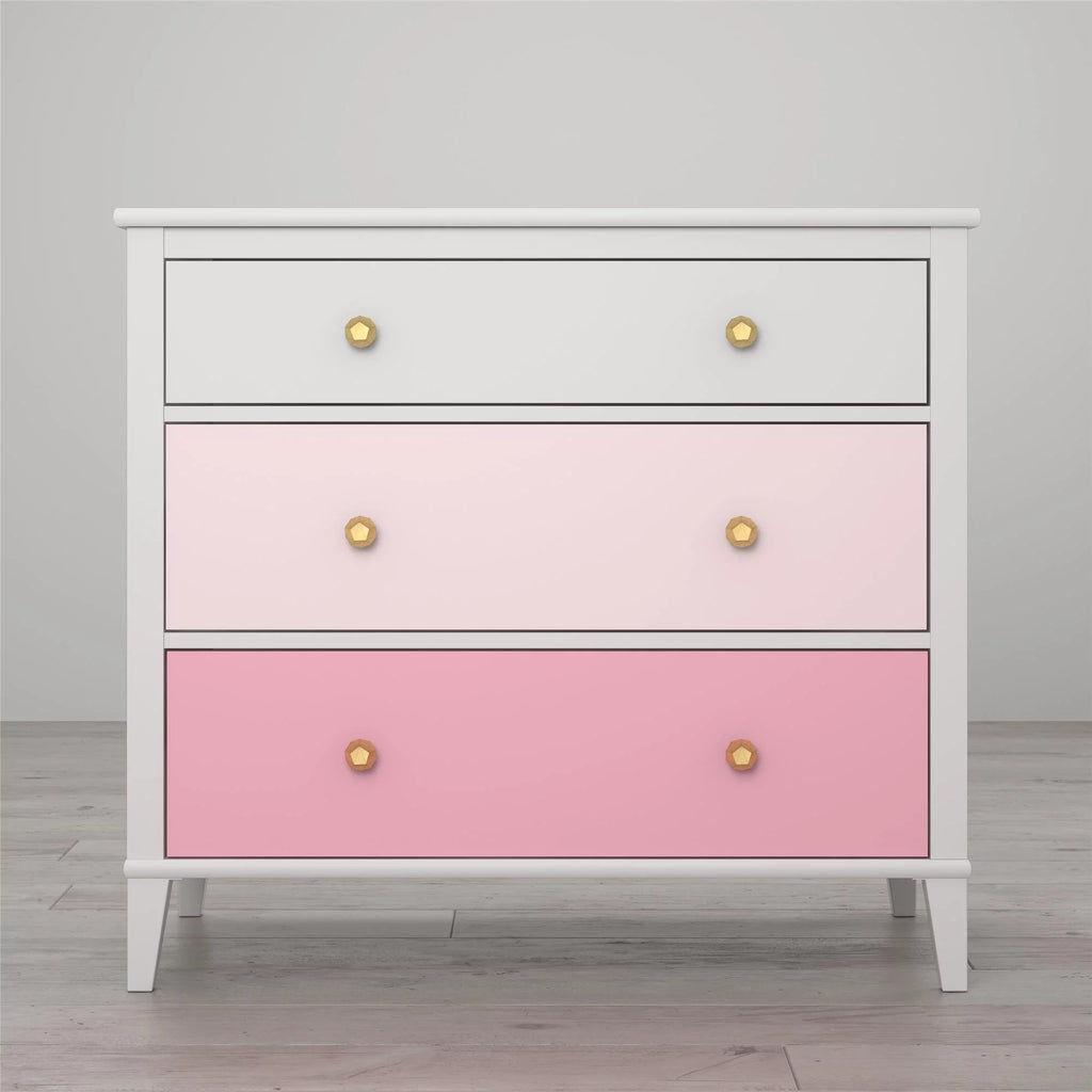 White 3 Drawer Dresser J739