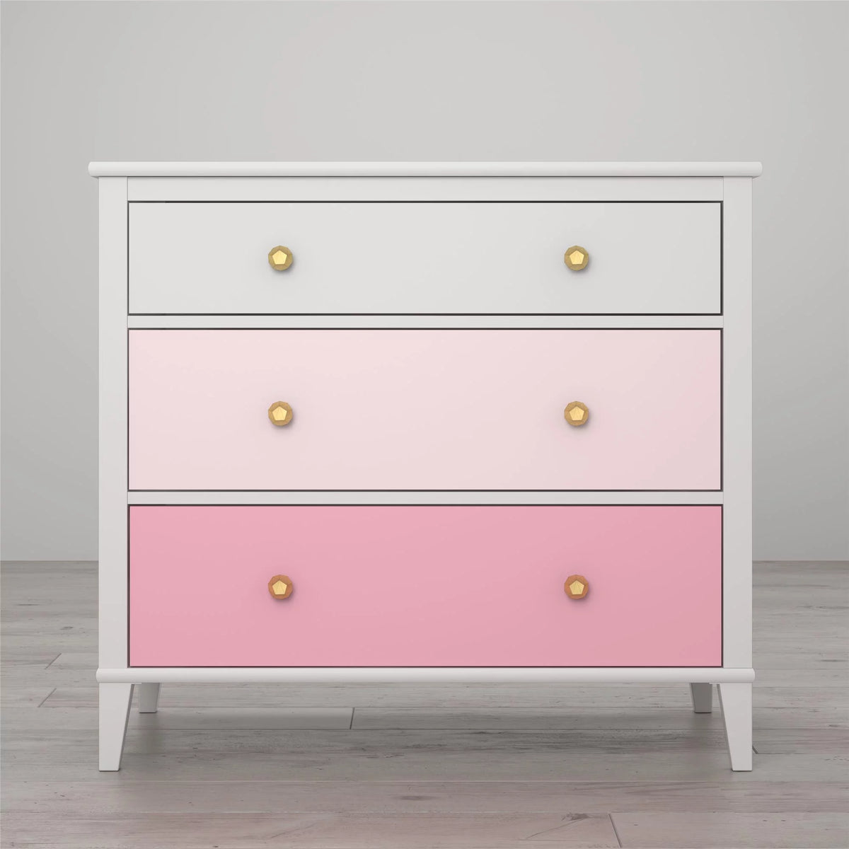 White 3 Drawer Dresser J739