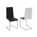 Set of 2 White and Black Metal Dining Chairs S724