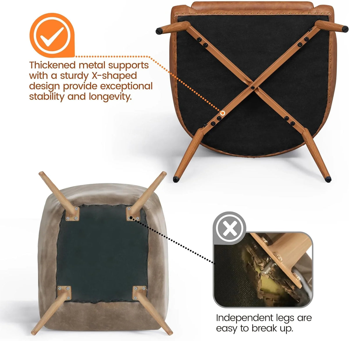 PU Leather Retro Armchair L420841