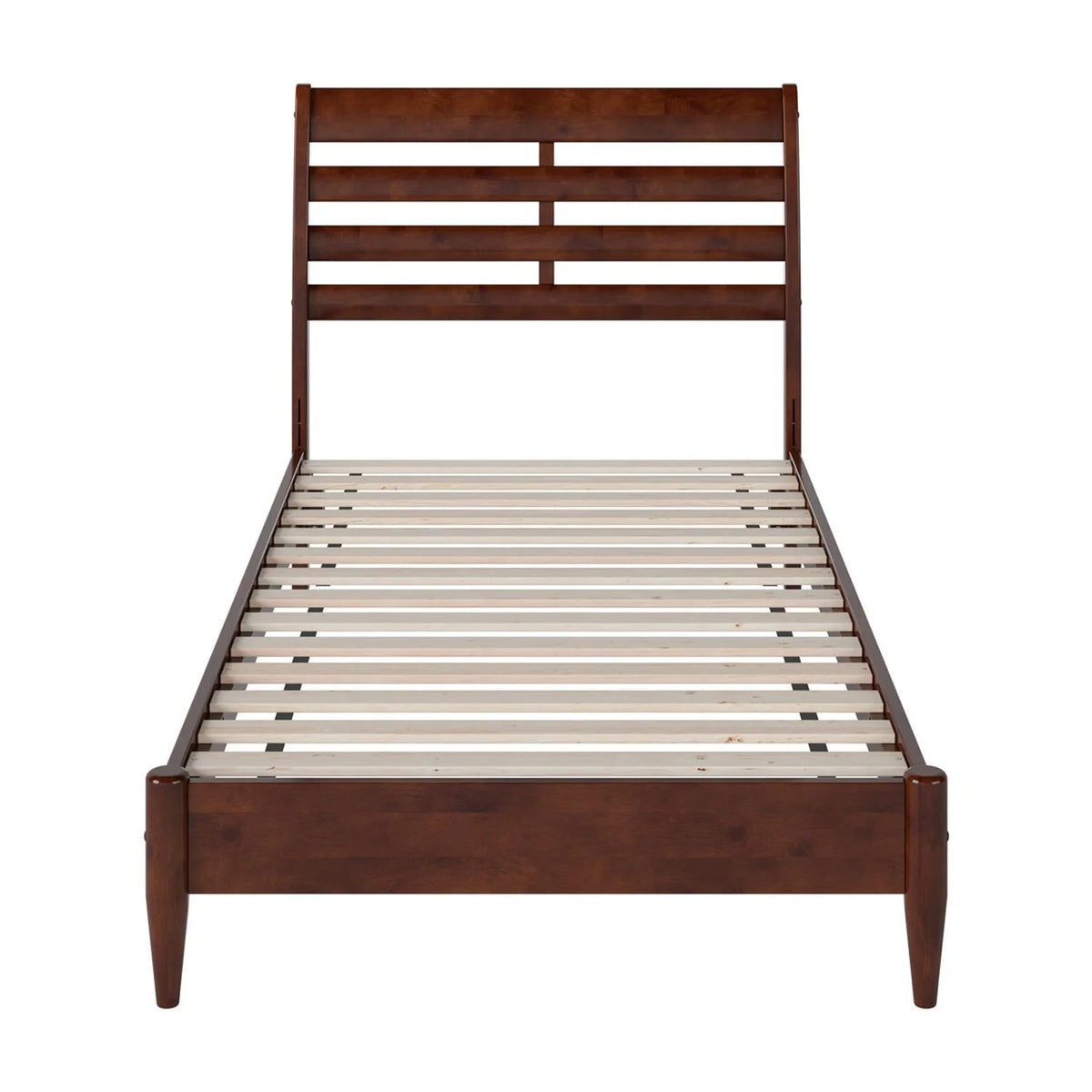 Twin Wood Low Profile Platform Bed in Walnut M711