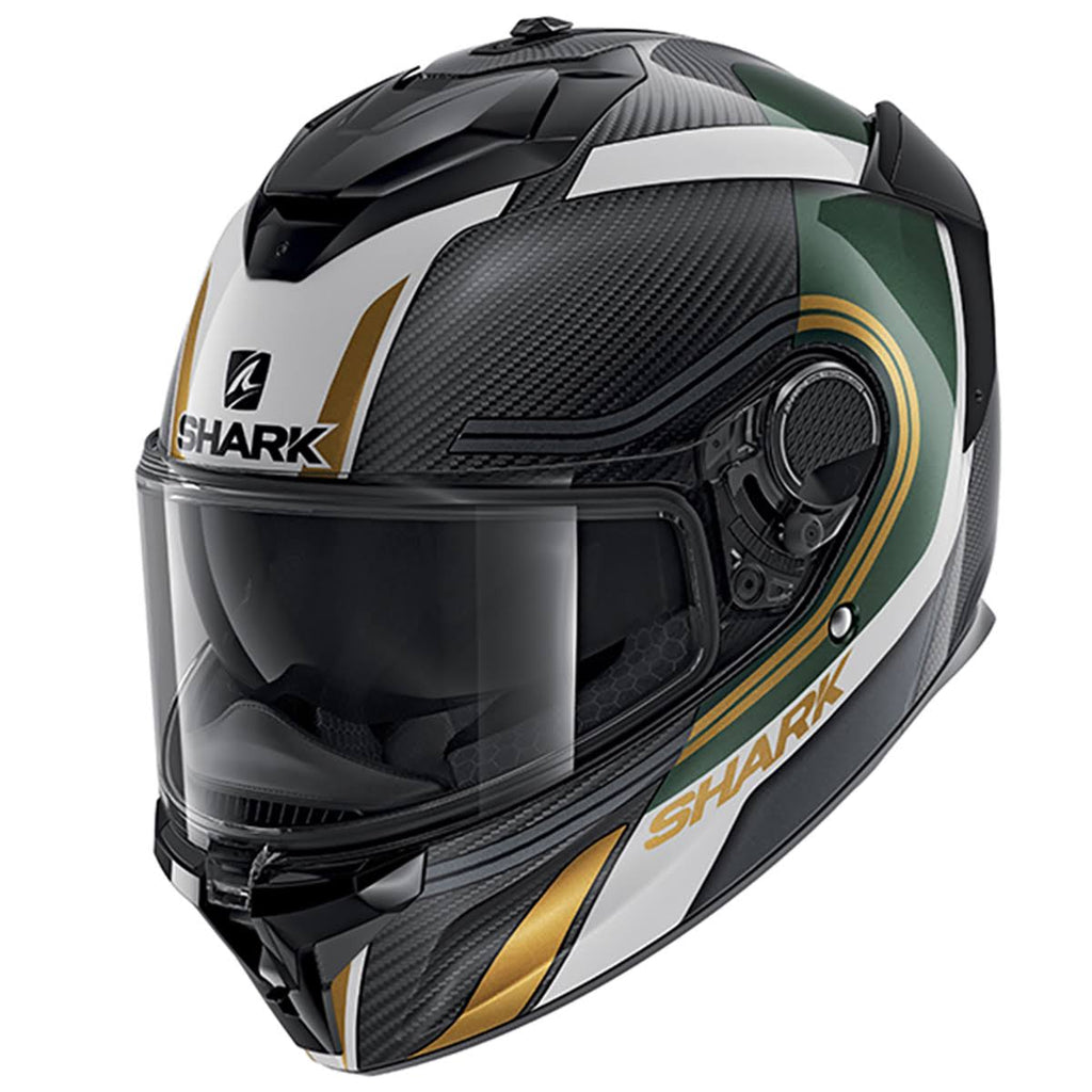 Carbon Green Gold Motorcycle Helmet P63917