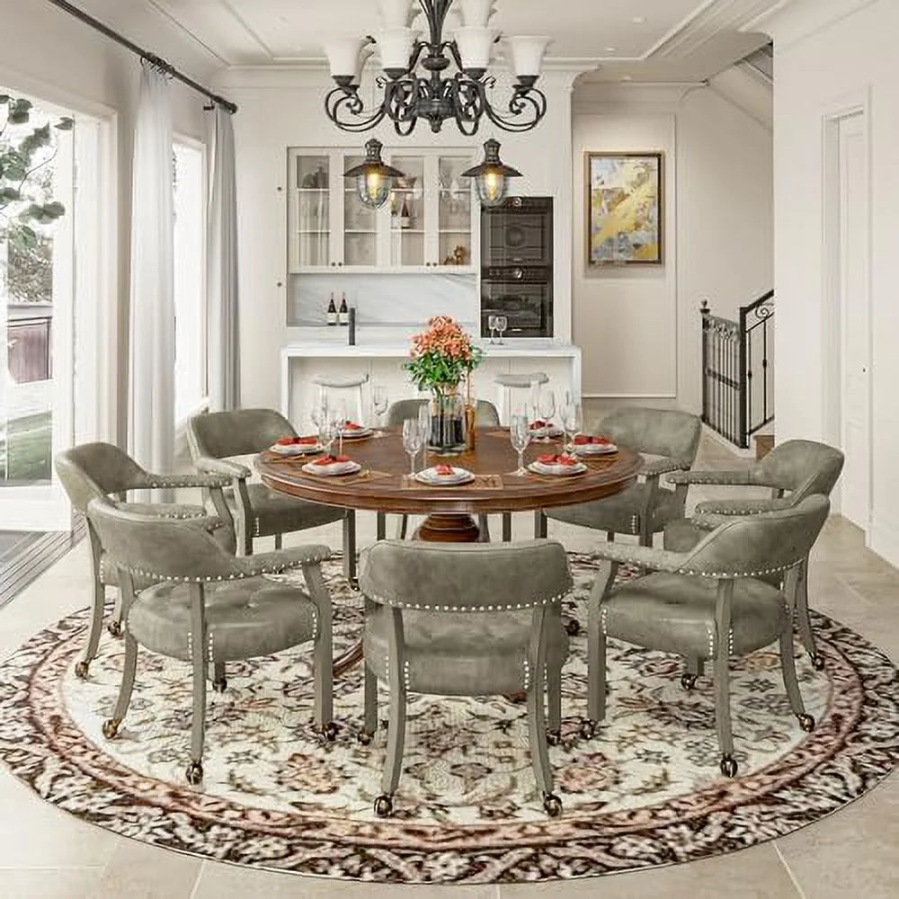 Dining Chair with Casters & Arms A2176
