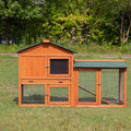2-Tier Outdoor Wooden Rabbit Hutch with Ramp R89328
