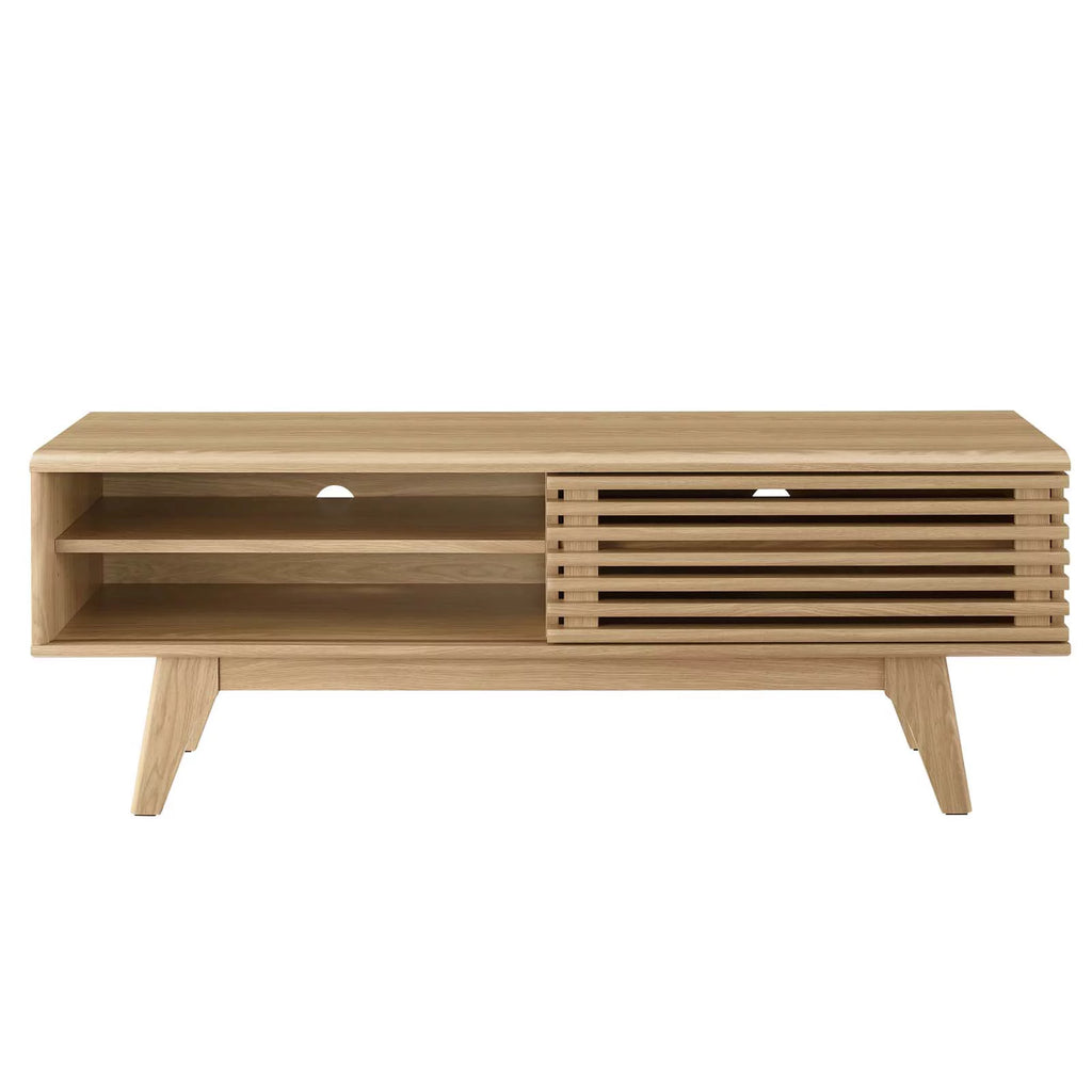 Brown Oak Wood TV Stand Console Table X93623