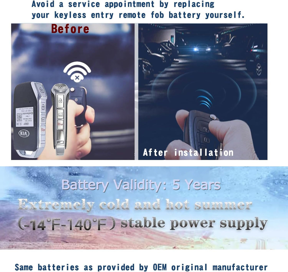 2Pack CR2032 Remote Key Fob Battery A3112
