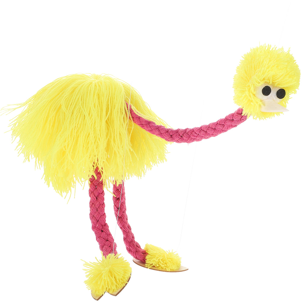 5PCS Pull String Plush Ostrich Marionette Toy (Yellow) W69789