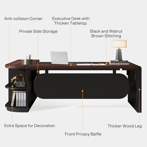 80'' L-Shaped Desk with Drawers Cabinet and Storage Shelves S240933