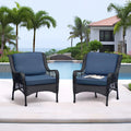 Navy Blue Outdoor Rattan Chairs Set of 2 Z6722
