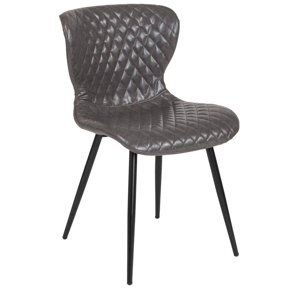 Gray Vinyl Office Desk Chair T452028