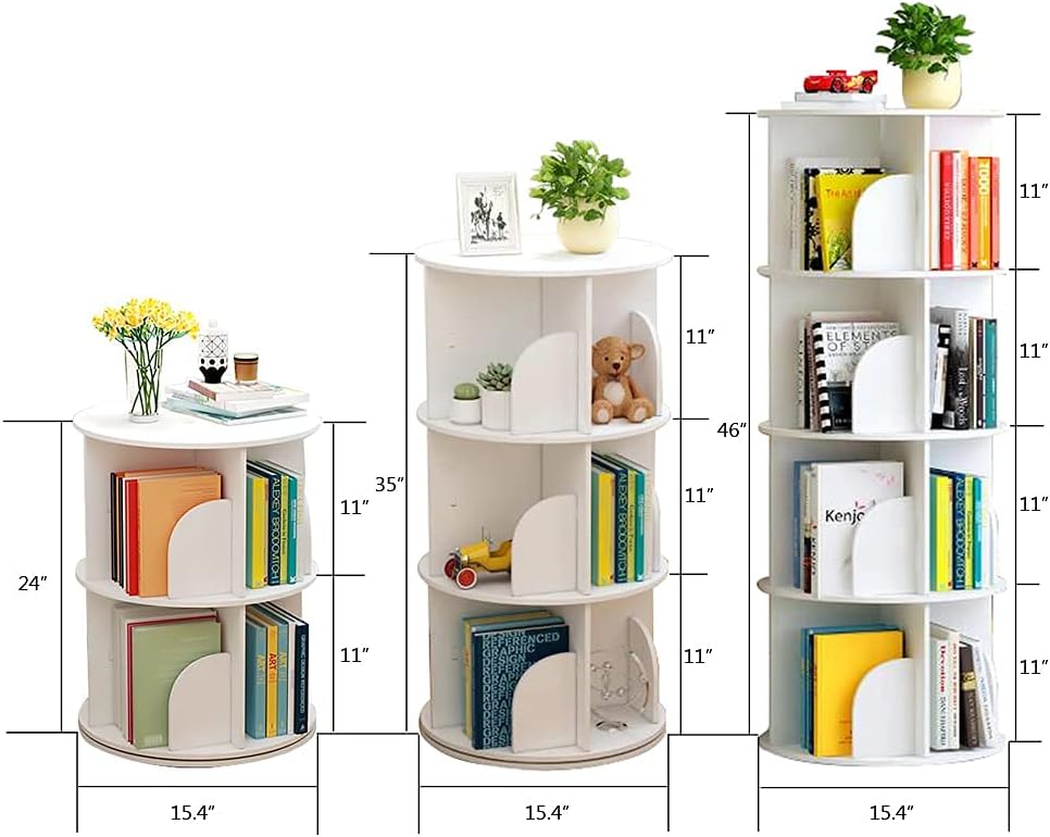 Rotating 360 Display Floor Standing Bookshelf Storage Rack V75037