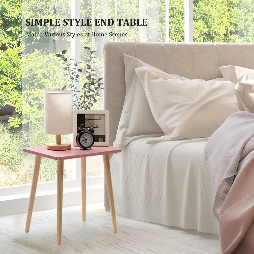 Small Pink Wooden Side Table Z87762