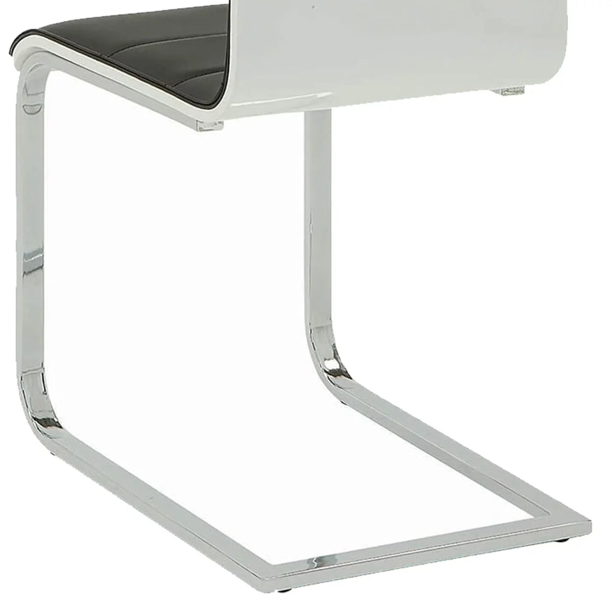 Set of 2 White and Black Metal Dining Chairs S724