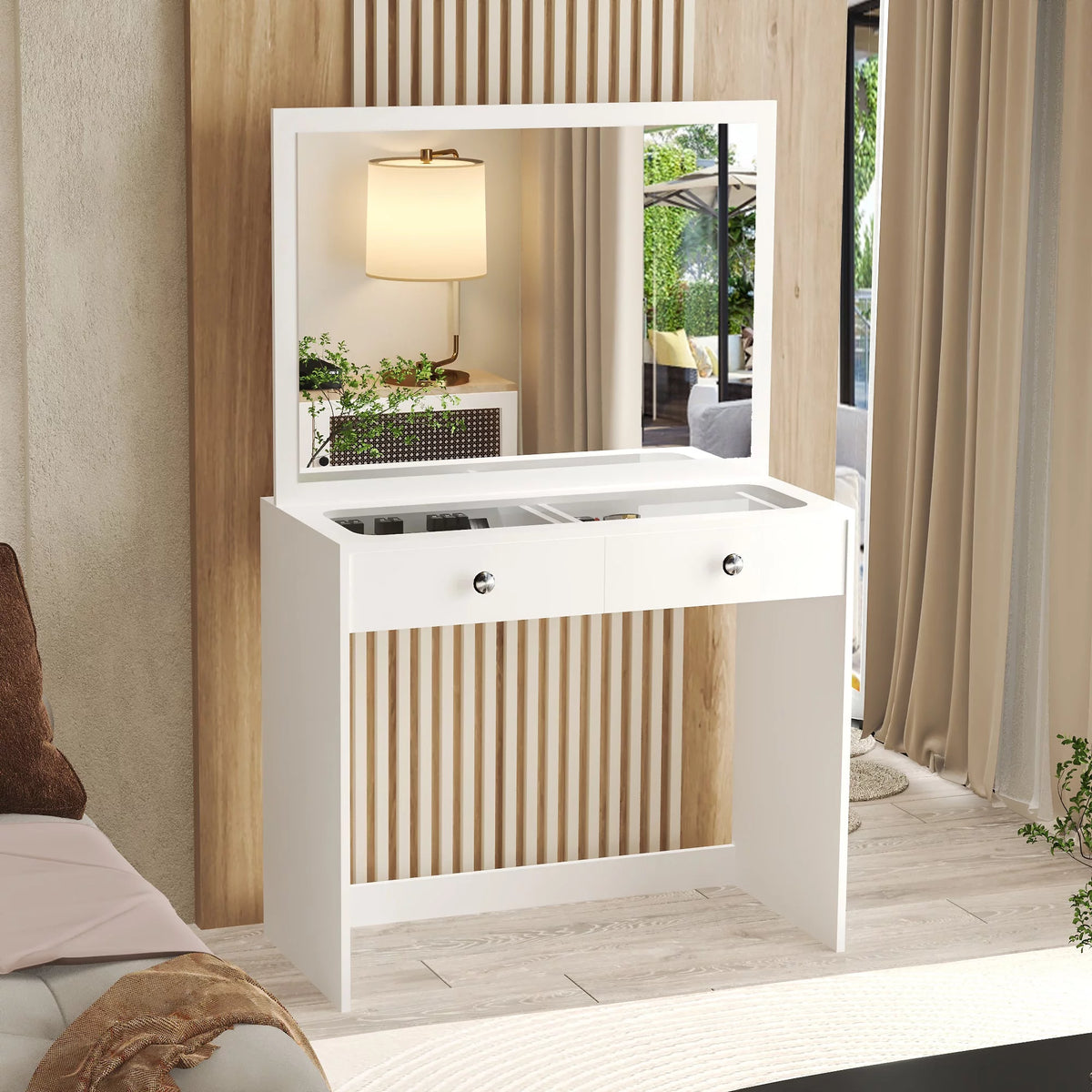 White Painted Vanity Table Desk X9576