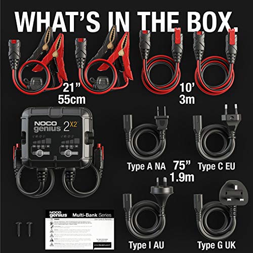 4A 2-Bank Smart Battery Charger for Lead-Acid & Lithium S76286