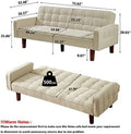 Linen Convertible Sleeper Sofa Bed 3 Seater (Blue) P5155