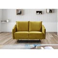 Olive Tone Velvet Round Arm Loveseat C7426