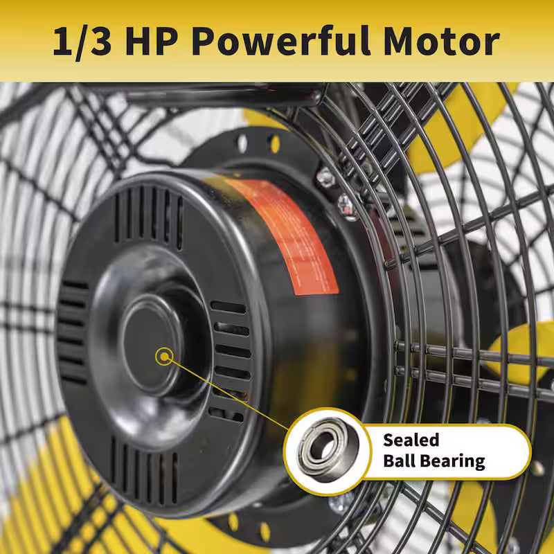 Yellow 3 Speeds Pedestal Fan U98214