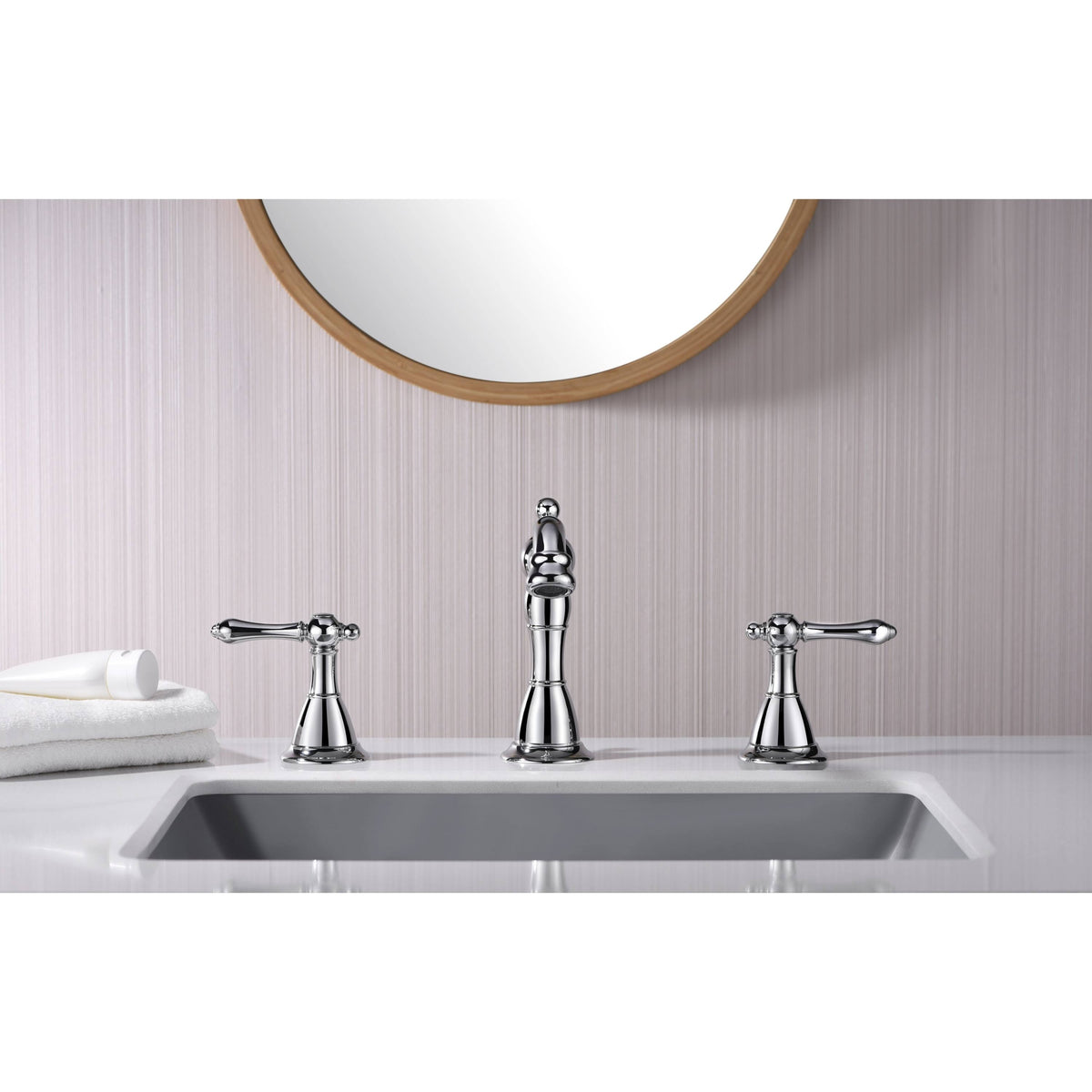 Chrome Two Handle Widespread Lavatory Faucet L225