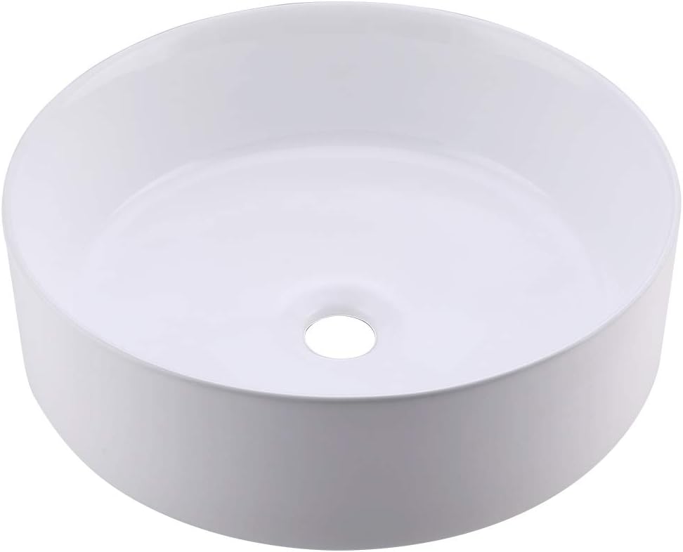 16 Inch Round White Ceramic Vessel Sink C722