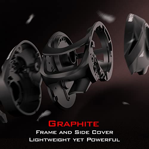 Graphite Frame Baitcasting Fishing Reel, 7.2:1 Gear Ratio, 17.6LB Carbon Fiber Drag C343