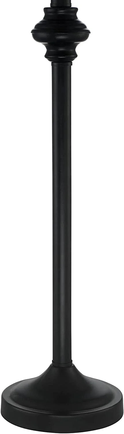 3 Piece Table Floor Lamp Set Black Metal Cream Fabric K60288