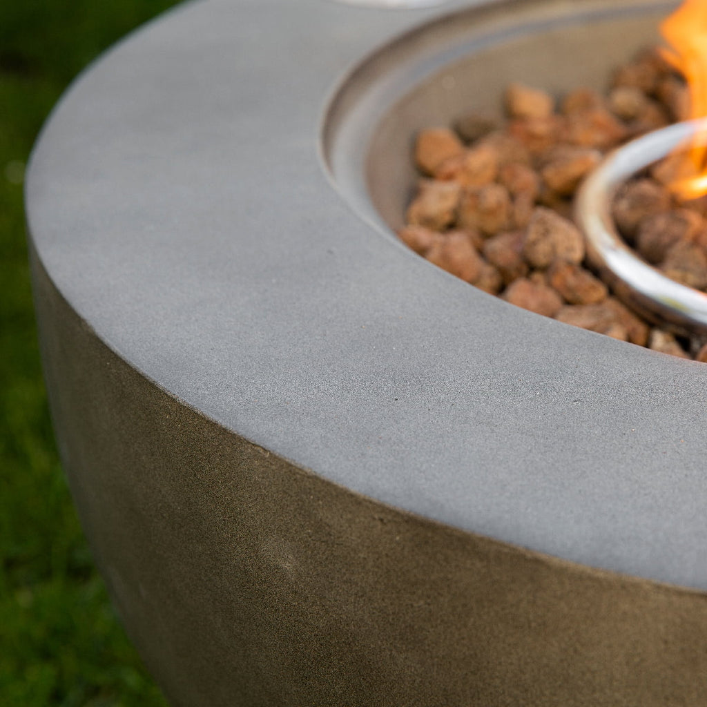 Propane Fire Pit with Lava Rocks Cover, 40,000 BTU, Dark Grey M27629